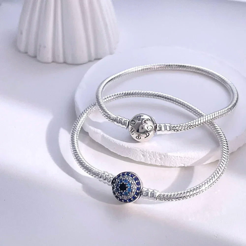 New 925 Silver Celtic Knot Snake Bone Lucky Eye Bracelet Fit Original Charming Bracelet Diy Fine Jewelry Gifts for Women Lootquake LLC