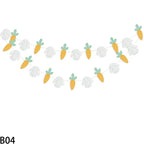 3M Happy Easter Banner Rabbit Carrot Egg Cartoon Bunny Garland Wall Hanging Bunting Flag Easter Party Decoration For Home Lootquake LLC