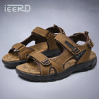 Outdoor Wading Summer Sandals For Men Anti Slip Cool Leather Slides With Arch Support and Massage Plus Size Beach Sandalias Lootquake LLC
