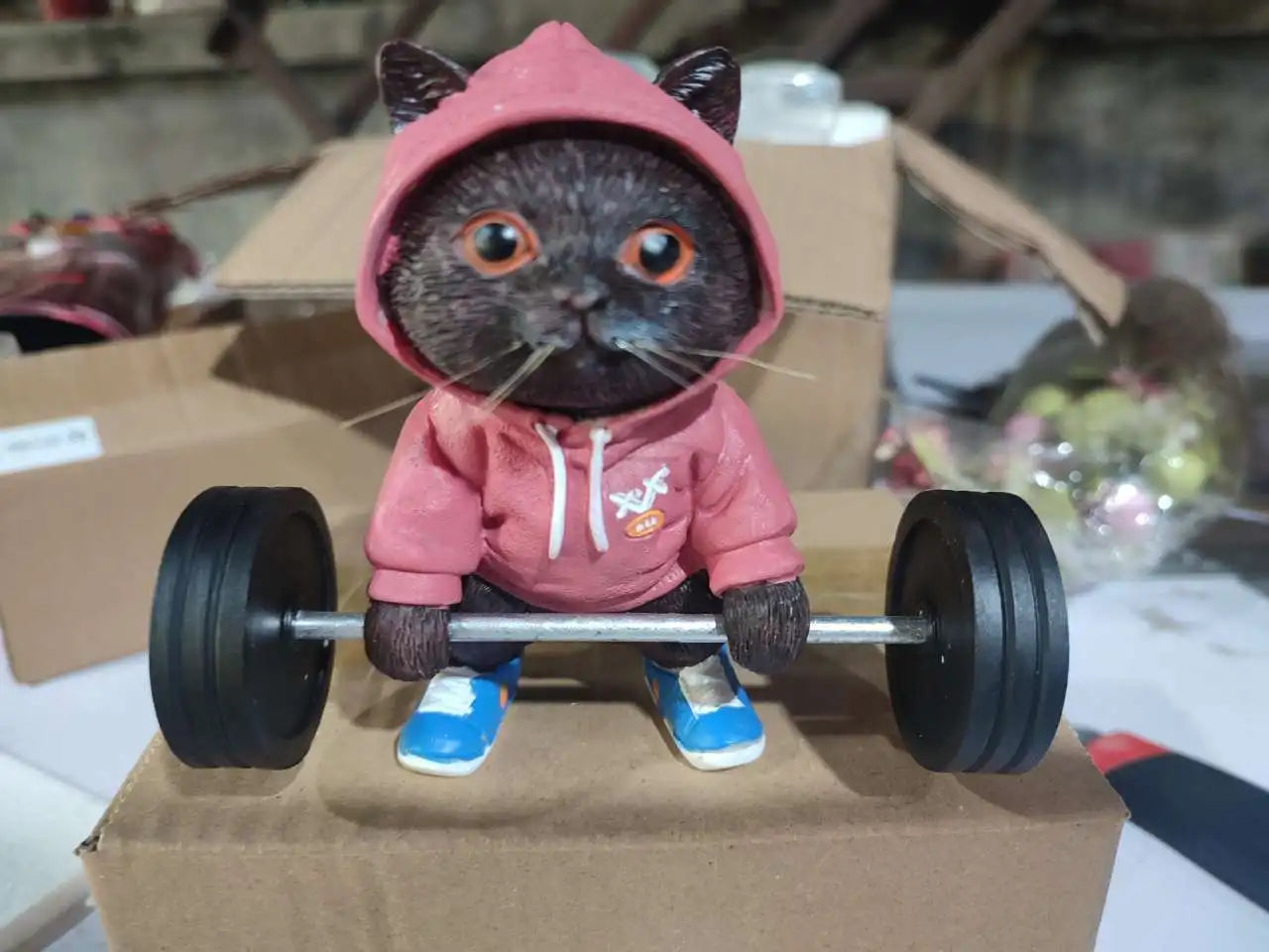 Cute Fitness Cat Sculpture. Cute Fitness Cat Sculpture Home Decor  Desk Decor Lootquake LLC