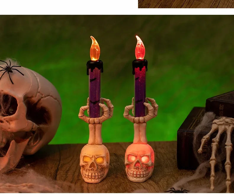 Halloween  Skull Lamp Creative Decor for Spooky Party Unique Skull Candle Lantern Halloween Decoration Spooky Lighting Lootquake LLC