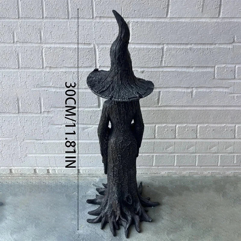 Halloween Witch Decoration Statue, Gothic Resin Sculpture Ornament, Retro Magician Decoration Craft, Dark Fantasy Decoration. Lootquake LLC