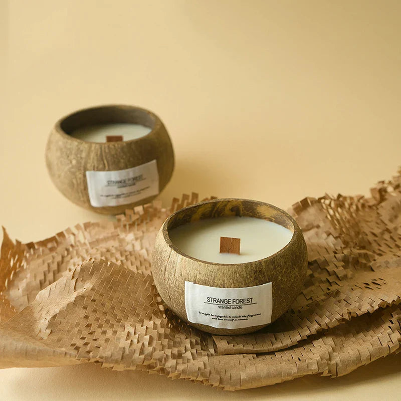 Coconut Shell Aromatherapy Candle Essential Oil Fragrance Premium Plant Wax Fragrance Home Companion Lootquake LLC