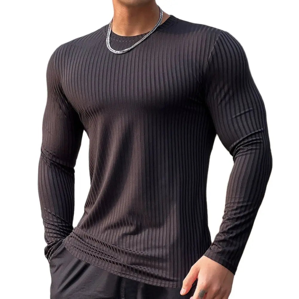 FitFlex Men's Long Sleeve Sports Tee THRIXINE