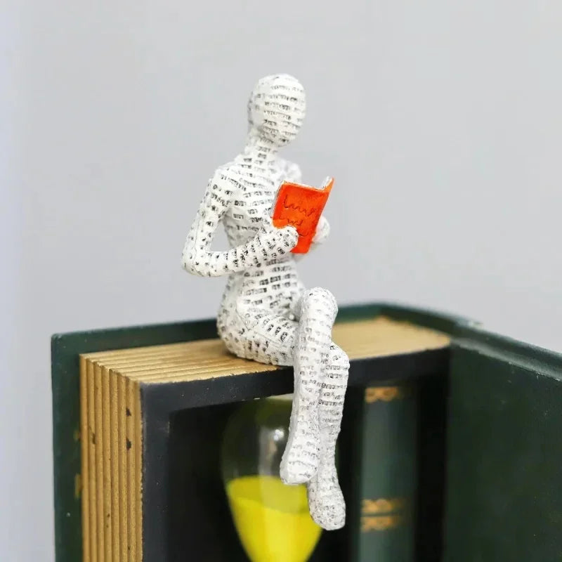 Creative Thinker Statue Artistic Reading Woman Modern Design for Home Office Bookshelf TV Cabinet Decoration and Desk Ornament