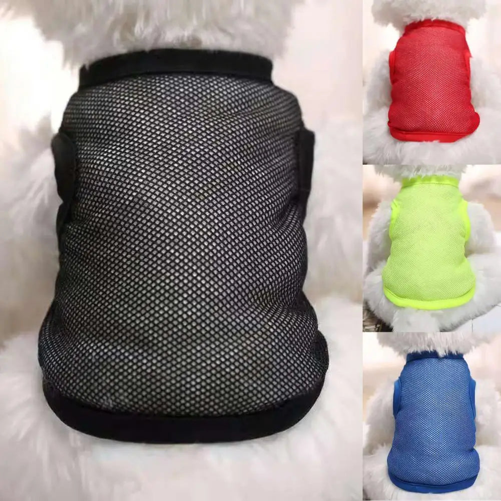 Attractive Puppy T-Shirt Solid Color Dog Shirt Shrink-resistant Stretchy Comfortable Touch Dog Apparel Pi-Mart