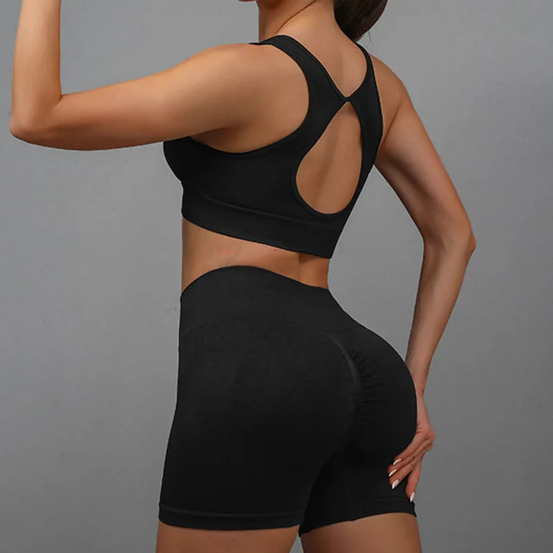 Yoga Women's Fitness Suit Shorts Workout Set THRIXINE