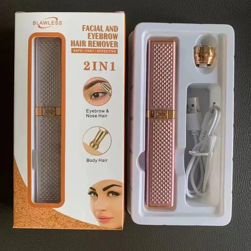 Women's Electric Eyebrow Trimmer Rechargeable Hair Removal Shaving Lip Bikini Lady Shaver Remover Body Facial Nose Epilator Pi-Mart