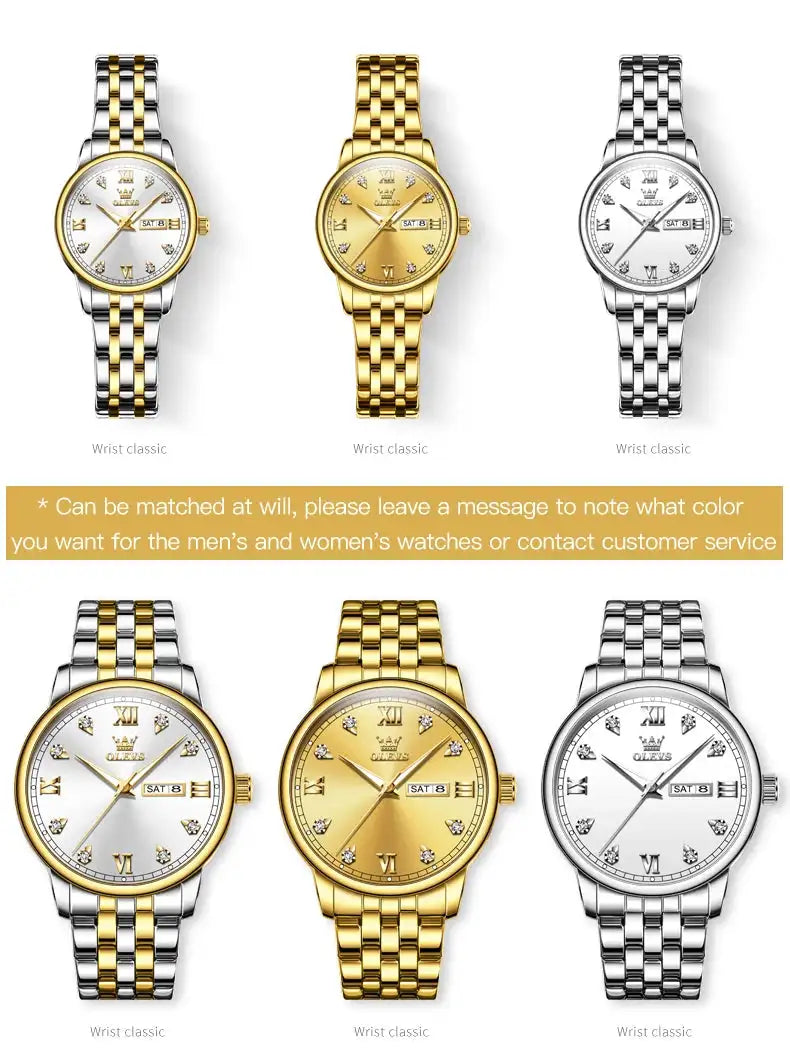 OLEVS Luxury Brand Quartz Watch for Women Stainless Steel Waterproof Ladies Wristwatch Fashion Diamond Dial Women's Watch New In