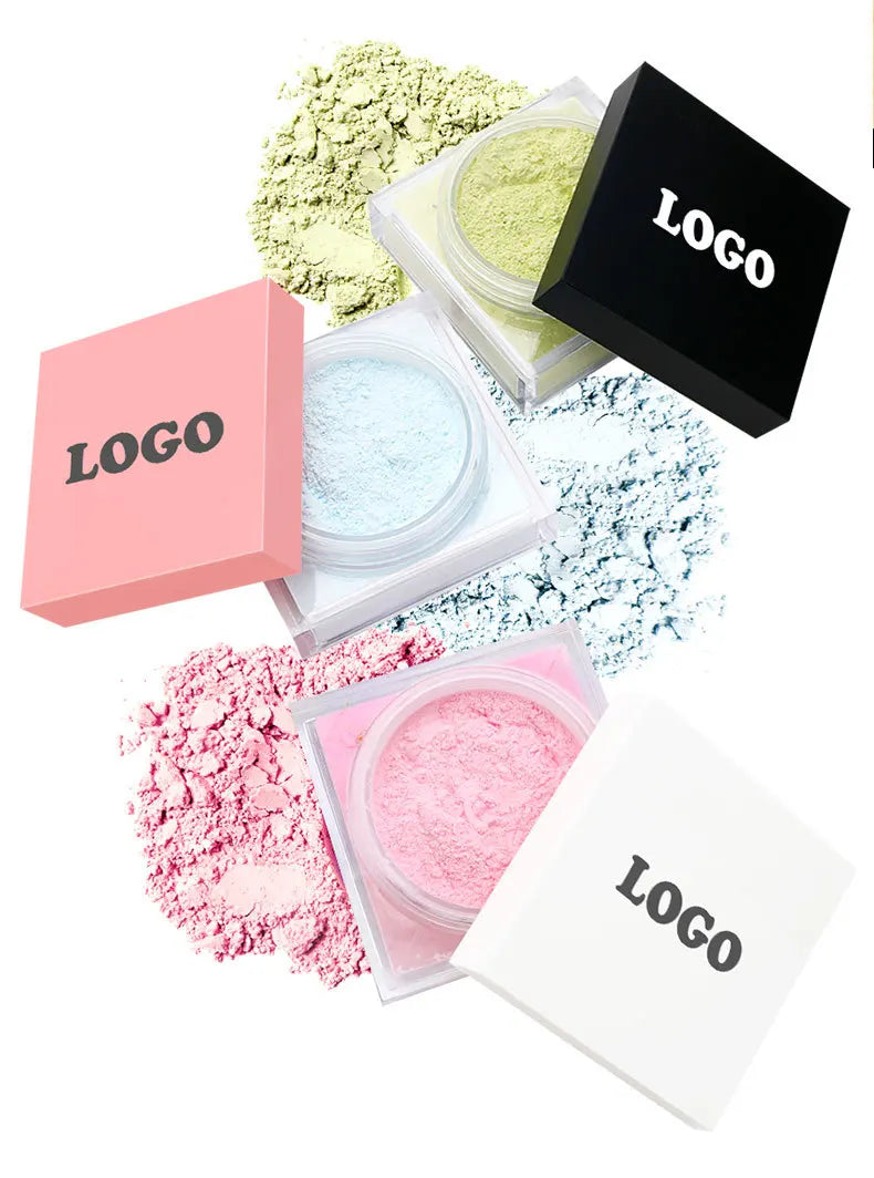 Loose Setting Powder Face Makeup Foundation Vegan Cosmetics Natural Pink Package Matte Compact Powder Custom Logo Wholesale 20pc