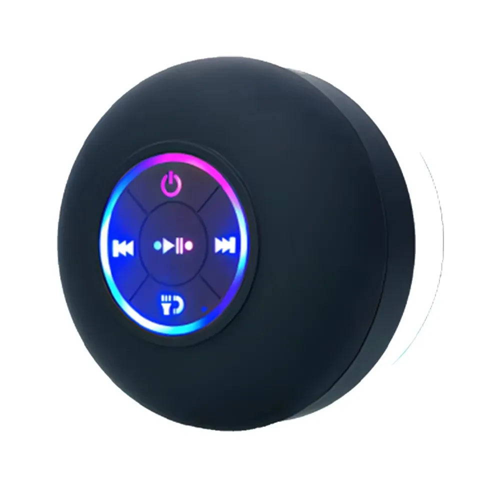 Waterproof Bluetooth Speaker with Colorful LED Lights, Strong Suction Cup & Phone Holder, Portable Mini Speaker for Outdoor/Show Lootquake LLC
