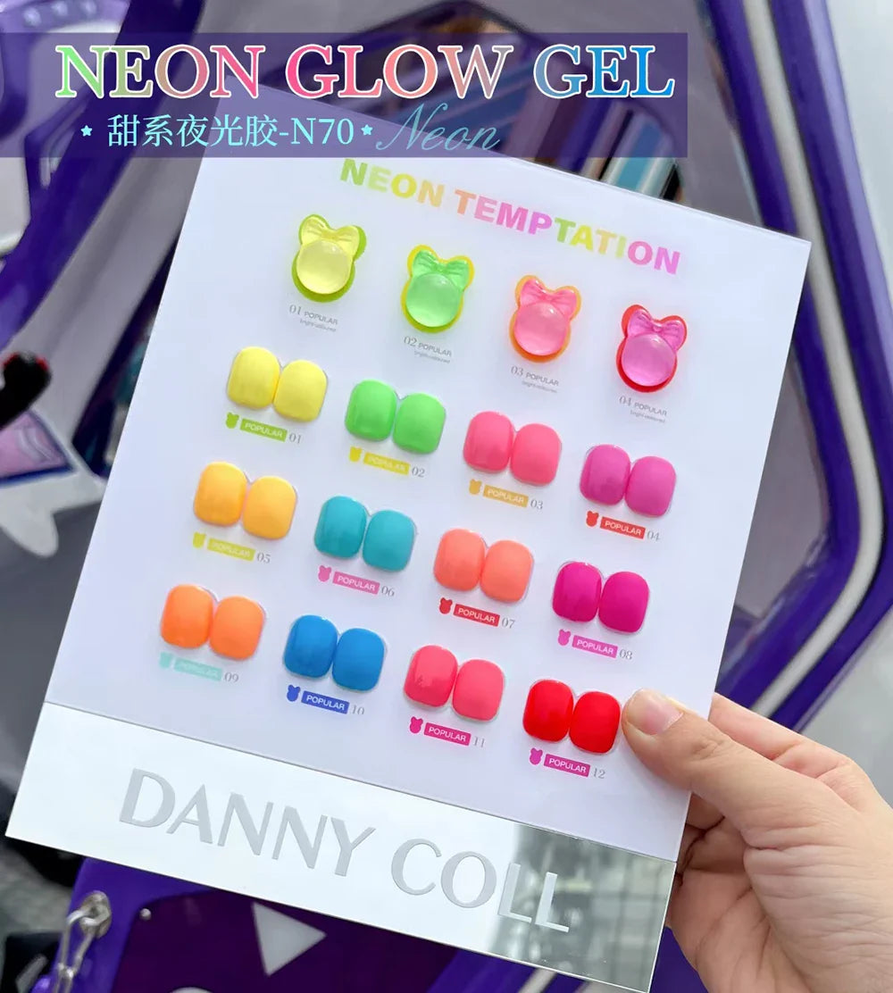 Fluorescence Lacquer Nail Polish Gel UV&LED Fluorescent Gel Semi-permanent Varnish Soak Off Gel Polish12 Colors/set Lootquake LLC