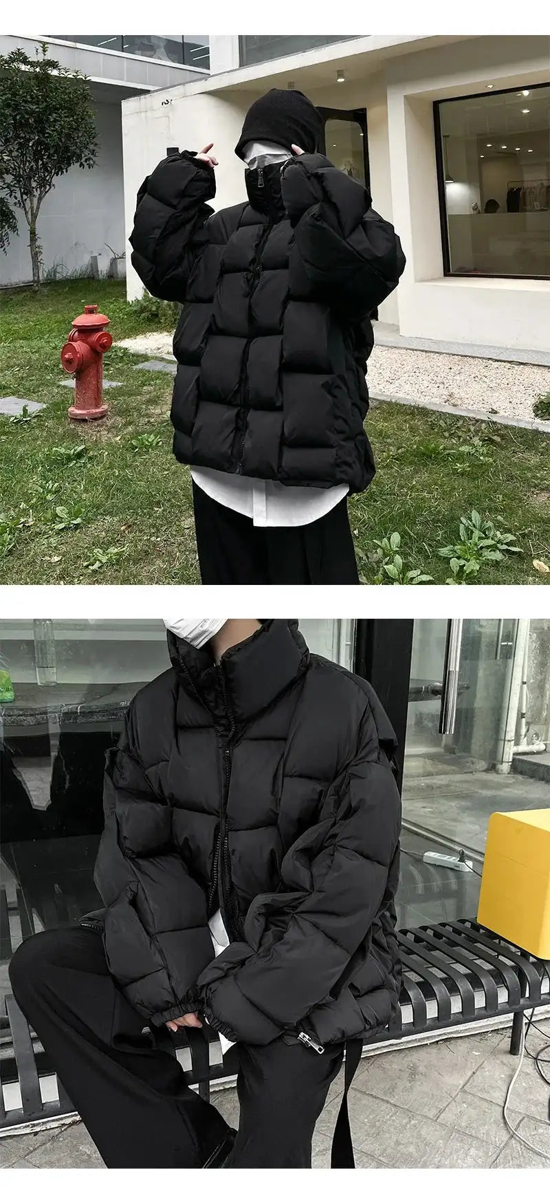 2023 Korean Fashion Thick Winter Jacket Men Parkas Jacket Men Outwear Coats Solid Stand Collar Windbreaker Cotton Padded Jacket