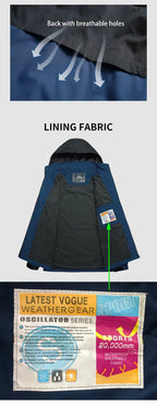 Men Autumn Jacket Camping Hiking Trekking Windbreaker Waterproof With Hood Spring Outdoor Sports Travel Climbing Coats