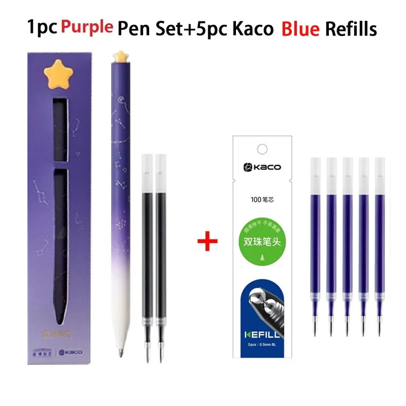 KACO Gel Pens Sets School Office Supplies for Kids 0.5mm High-capacity Heart / Star Sign Writing Gadgets Love Gift Cute Items Lootquake LLC