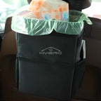 Trash Can with Lid and Storage Pockets 100% Leak Proof Organizer Waterproof Garbage Multipurpose Bin Black Load Dustbin for Car Lootquake LLC