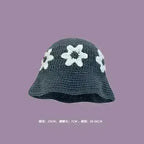 Handmade Knitted Bucket Hat - Cotton Boho Print - All-Season Stretchy Fit