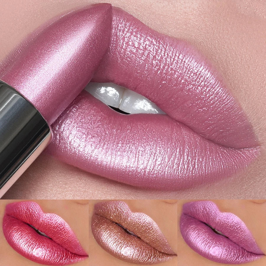 19 colors glitter lipstick hydrating red pink sparkling shine lip color highly pigmented lip tints metallic finish lip makeup Lootquake LLC