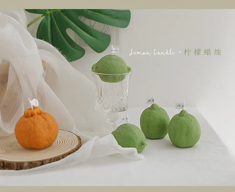 Decorative Fragrance Gift Lemon Candle DIY Fragrance Birthday Gift Imitation Fruit Candle