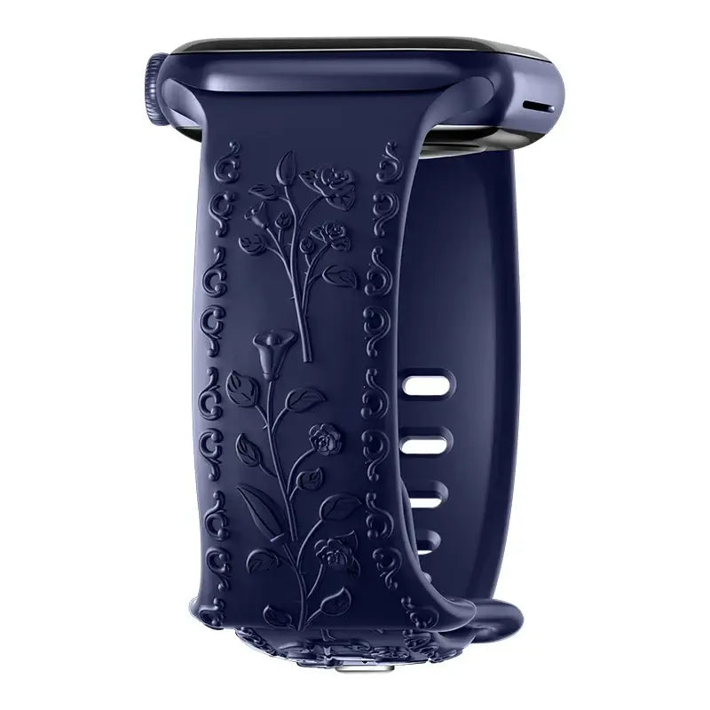 Apple Watch Silicone Band - Floral Engraved - Stylish Design - SJB-DIAMOND ELITES