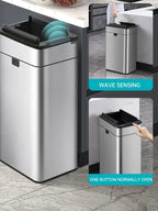 Smart Trash Can 20L 30 40 50 60 Liters Wastebasket Large Kitchen Garbage Cube Home Automatic Stainless Steel Garbage Bin Dustbin Lootquake LLC