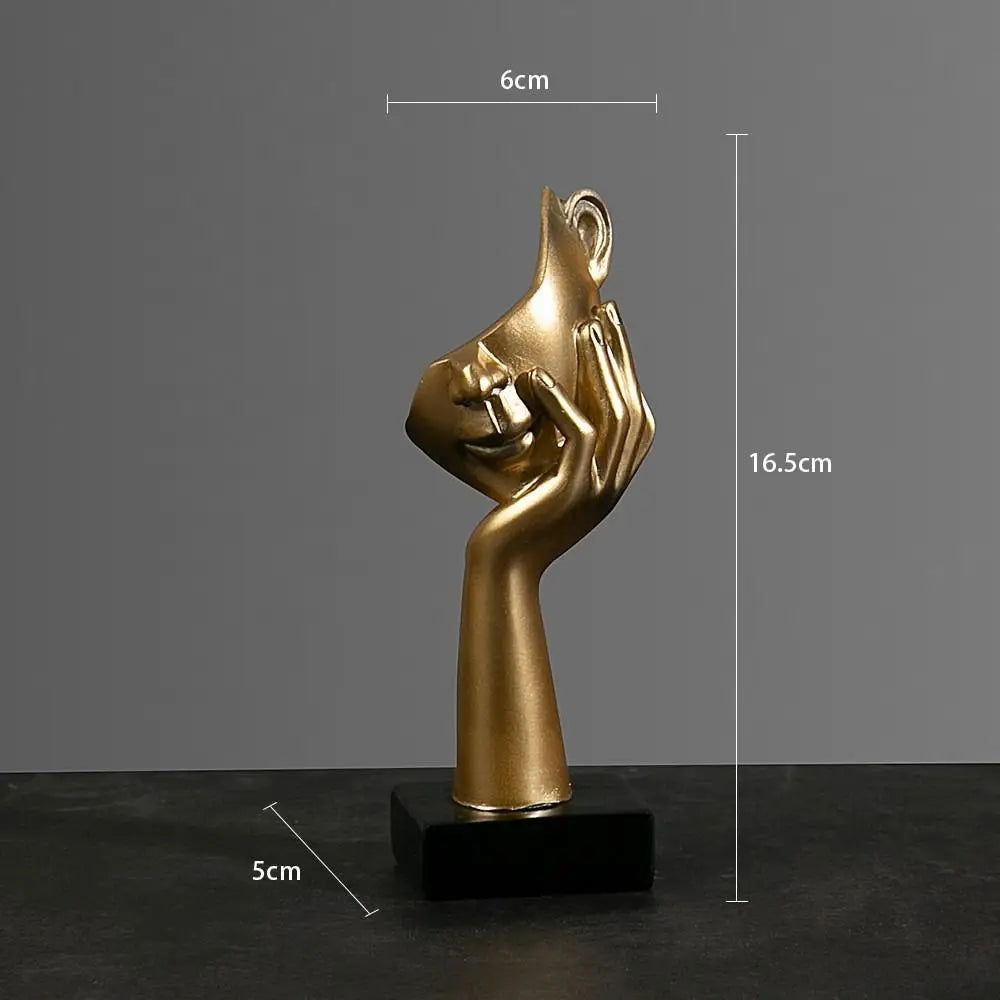 Resin Abstract Statue Desktop Ornaments Sculpture Figurines Face Character Nordic Light Luxury Art Crafts Office Home Decor Lootquake LLC