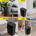 Bathroom Trash Can-10L Small Garbage Can with Press Top Lid for Toilet,Bedroom,Living Room – Plastic Wastebasket with Pop-up Lid Lootquake LLC