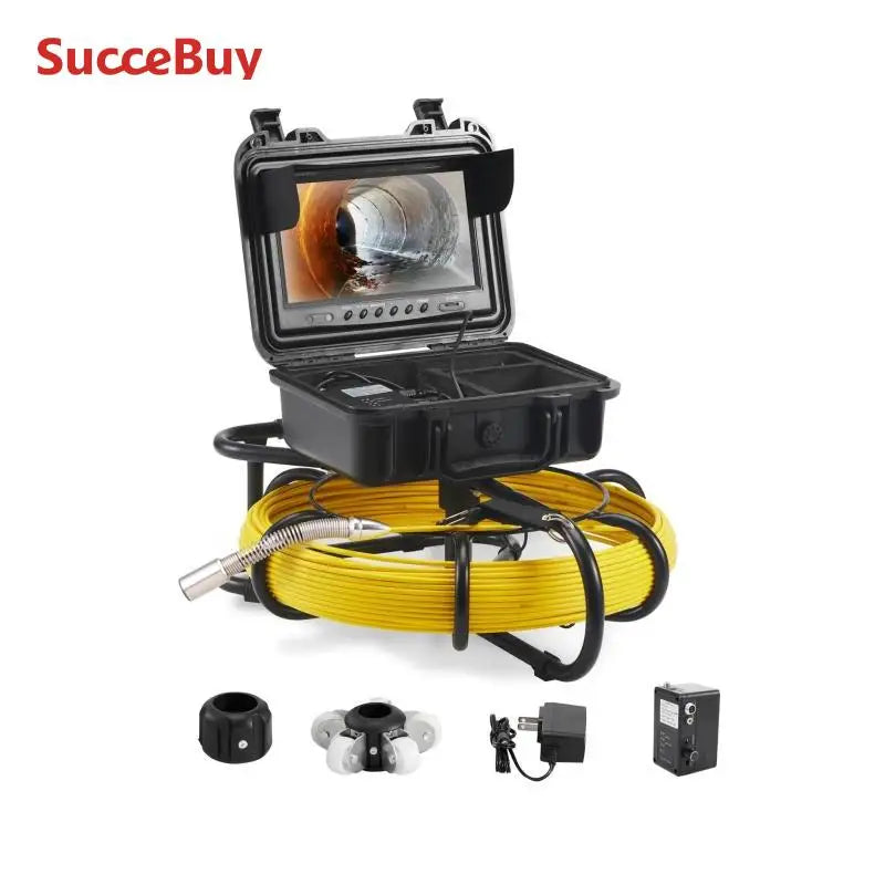 SucceBuy Sewer Camera 9" Screen Pipeline Inspection Camera DVR Function Waterproof Camera 12 Adjustable LEDs and 16 GB SD Card Lootquake LLC