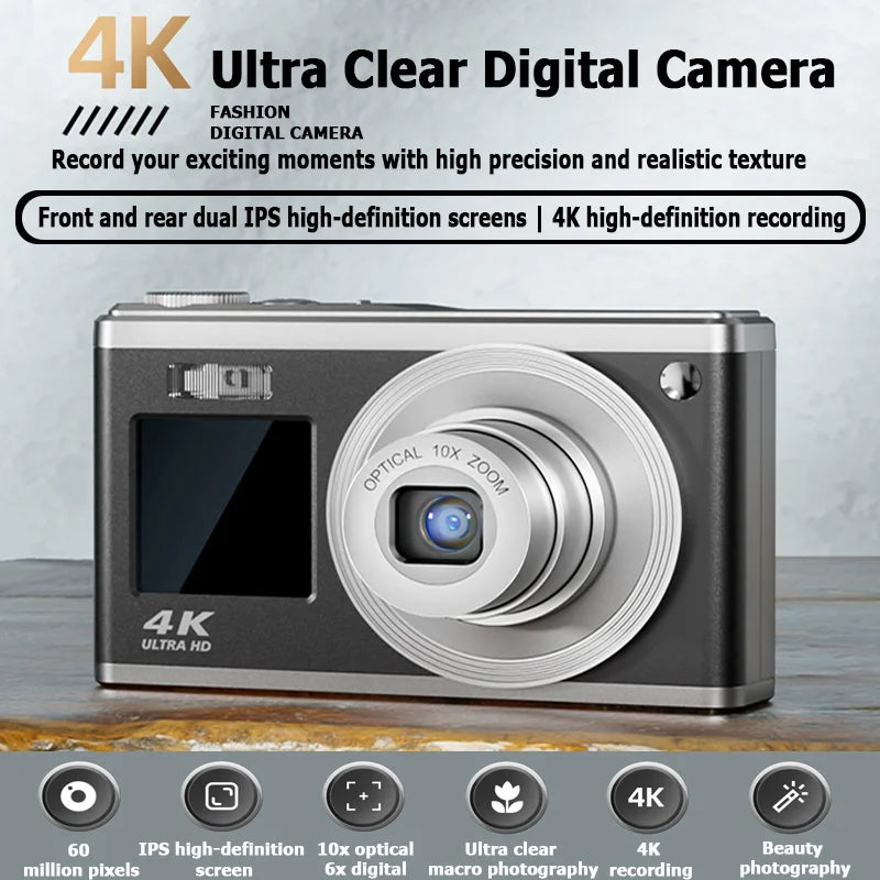 K23 0GB-128GB Dual screen digital camera 4K telescopic lens 16x optical zoom waterproof camera selfie beauty home camera Lootquake LLC