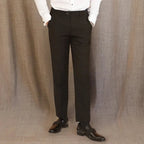 Black Men Pants with Side Satin Stripe One Piece Slim Fit Formal Male Trousers Official Fashion Lootquake LLC