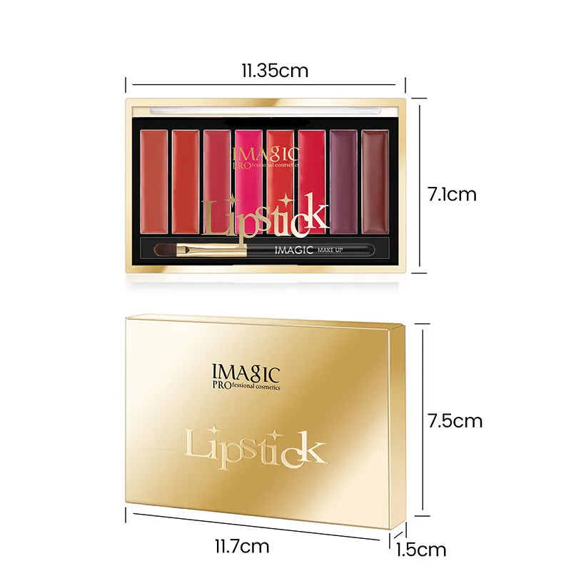 IMAGIC 8-Color Lipstick Palette Set Moisturizer Matte DIY Lipsticks Velvet Long Lasting Waterproof Lipgloss Pigments Lips Makeup Lootquake LLC