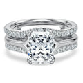 DEZO 4.05cttw All Moissanite S925 Silver Wedding Ring Sets for Women Main Stone 3ct Radiant Cut D Color GRA Certificate
