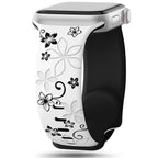 Apple Watch Silicone Band - Durable Floral Design Strap - SJB-DIAMOND ELITES