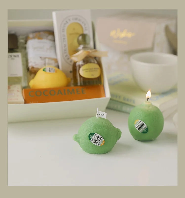 Decorative Fragrance Gift Lemon Candle DIY Fragrance Birthday Gift Imitation Fruit Candle