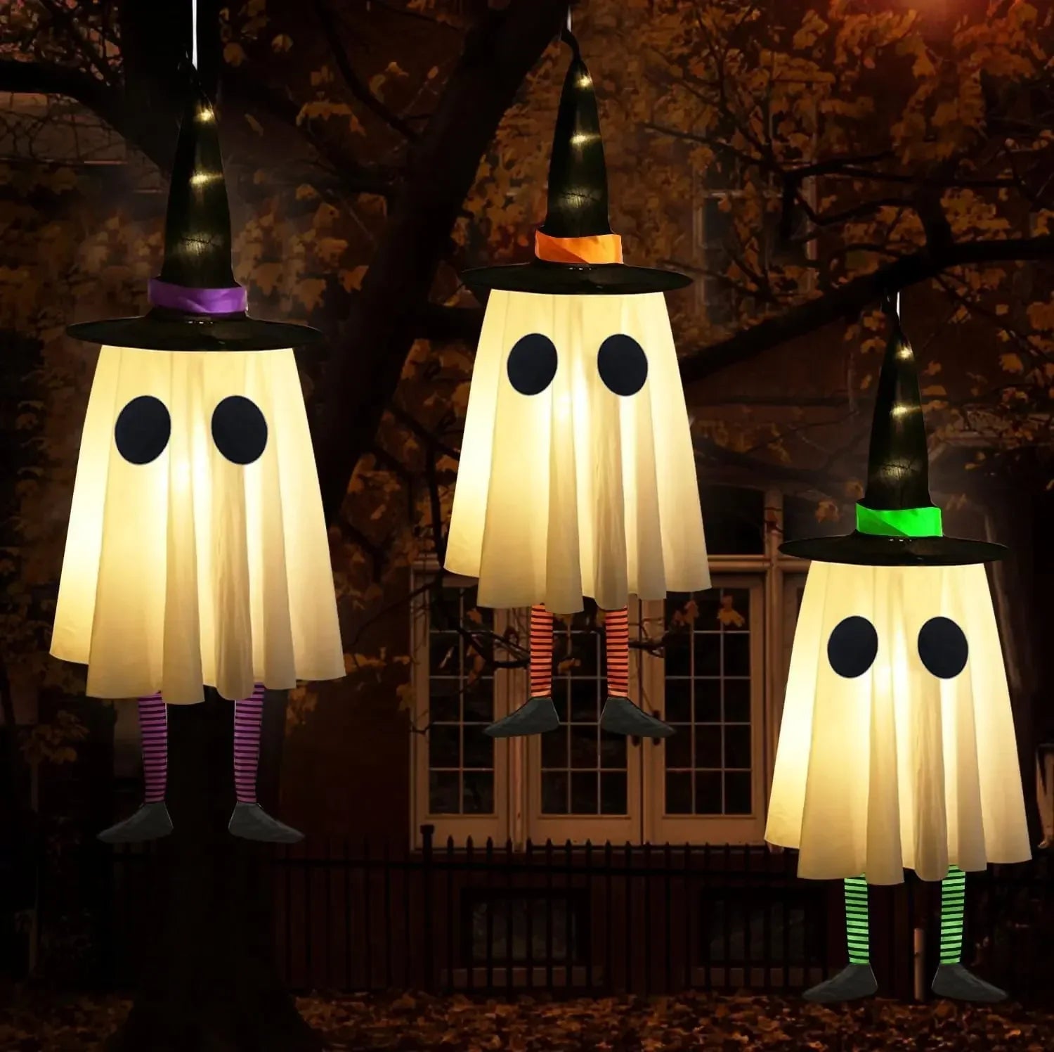 Halloween Hanging Witch Lamp Wizard Hat Night Light Ghost Festival Decor Scary Outdoor Indoor Horror Halloween Party Decoration Lootquake LLC