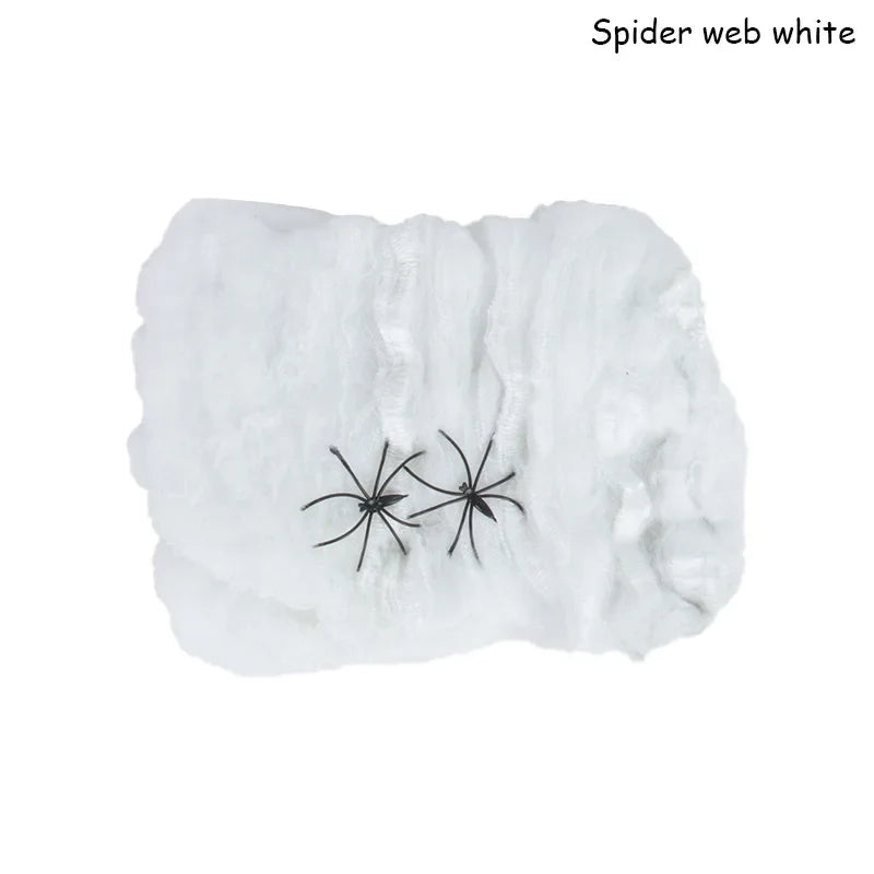 Halloween Decorations Artificial Spider Web Stretchy Cobweb Scary Party Halloween Decoration for Bar Haunted House Scene Props Lootquake LLC