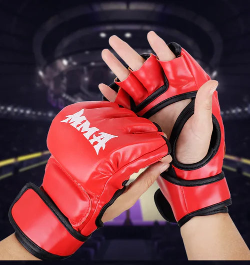 Professional Boxing Training Gloves Half Finger Leather Cushion - SJB-DIAMOND ELITES
