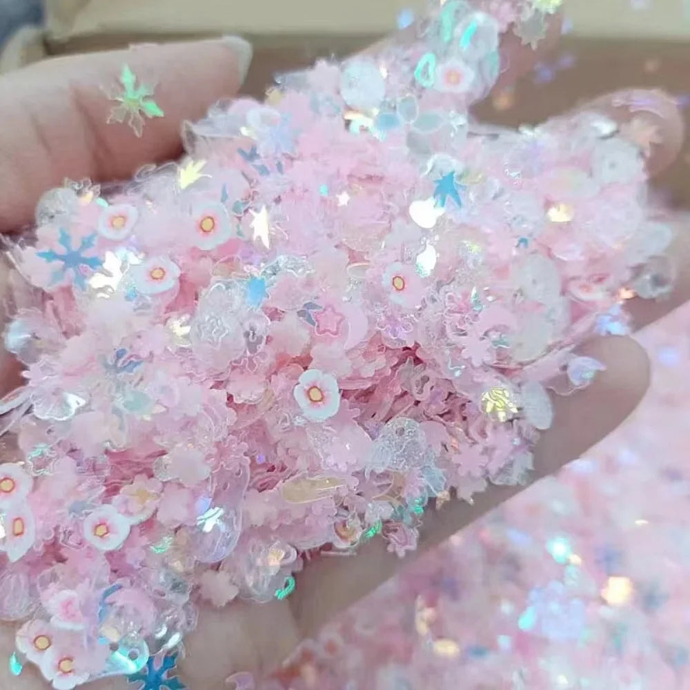 Luminous Nail Glitter Sequin Polymer Clay Mixed Flower Gillter Sequin Fluorescent Flake Glow In The Nail Art Manicure Decor Lootquake LLC