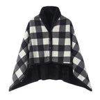 Thick Plaid Blanket Warm Winter Wearable Blanket Adults Office Travel Soft Fleece Throw Blankets With Button Home Shawl Lootquake LLC