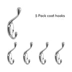 SARIHOSY 1/5Pcs Coat Towel Hook for Bathroom Hook Home Storage Wall Hooks Bathroom Kitchen Accessories Wall Hanger Lootquake LLC