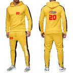 2025 Spring Autumn FABIO QUARTARARO WITH SIGNATURE Printed Sports High Quality Sets Men's Pocket Hooded Hoodies+Sweatpants Suits Pi-Mart
