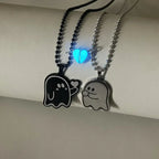 Luminous heart stainless steel simple person to send love couple necklace