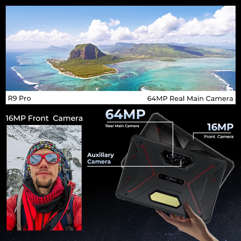 HOTWAV R9 Pro Rugged Tablet 11'' FHD+ 2K Display 20080mAh Massive Battery Pad Android 14 6GB 256GB Camera Global 4G Tablet PC Lootquake LLC
