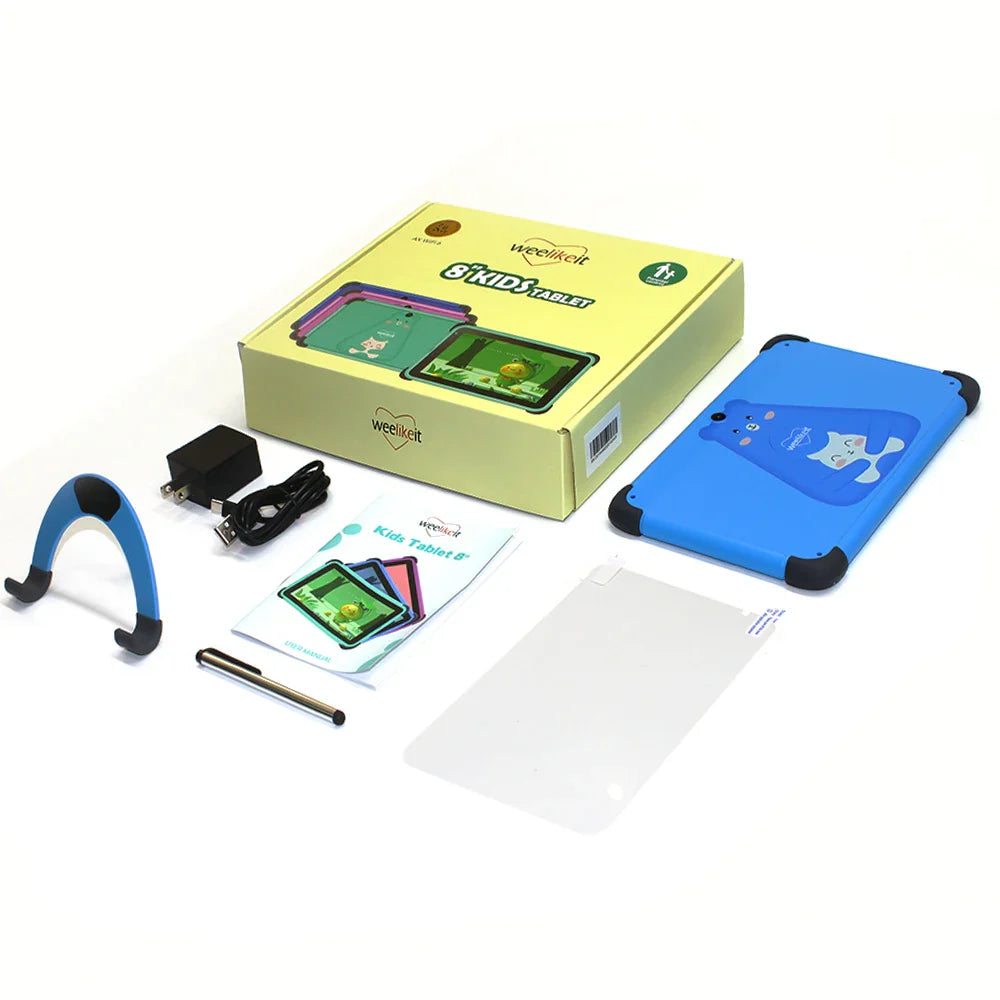 weelikeit 8 Inch Kids Tablet for Child Android 11 1280x800 IPS Children Study Tablet 2GB 32GB Quad Core 4500mAh Wifi with Stand Lootquake LLC