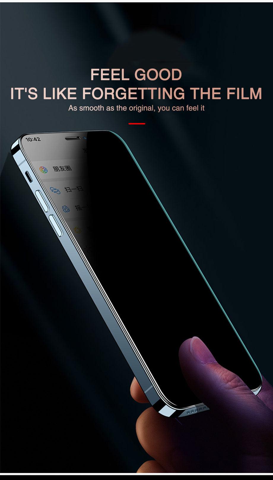 200D Anti Glare Tempered Glass For iPhone 13 12 11 14 Pro Max Mini Privacy Screen Protector iPhone 14 7 8 Plus XR X Screen Glass Anti Spy Tempered Glass Screen Protector Full Coverage Stevvex