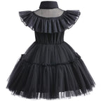 Halloween Wednesday Cosplay Costume 0-6-year-old Baby Fashion Hollow lace princess dress carnival girls black evening dress Lootquake LLC