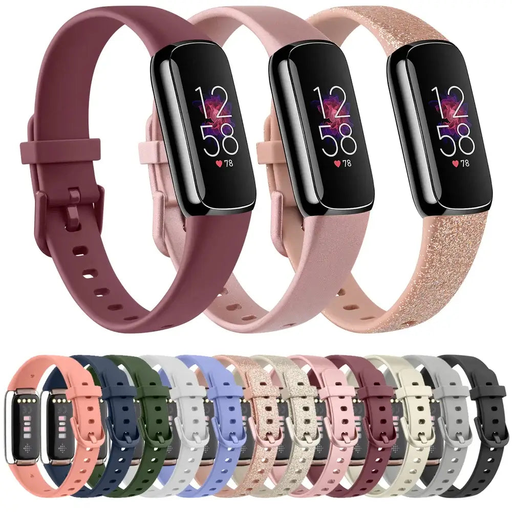 Fitbit Luxe Silicone Band - Soft Waterproof Comfortable Strap - SJB-DIAMOND ELITES