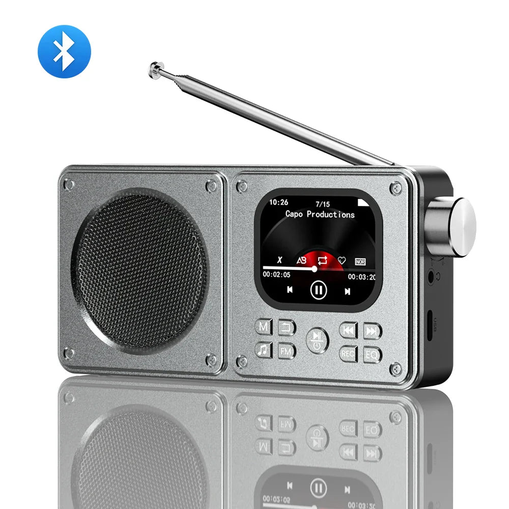 Wireless Bluetooth5.4 Speakers 87.5-108MHz Portable FM Radio Outdoor Radio MP3 Music Player Support Earphone TF Card Video Clock Lootquake LLC
