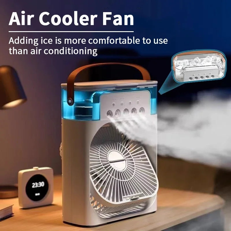 3 In 1 Fan AIr Conditioner Household Small Air Cooler LED Night Light Portable Humidifier Air Adjustment Fan Office Home Fan New Lootquake LLC
