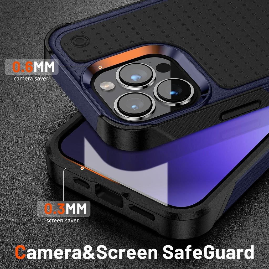 Business Black Shockproof Armor Case for iPhone 14 Pro Max 14 Plus 13 12 Hard Cover Heavy Duty Case Shockproof Ultra-Slim Non-slip iPhone Powerful Protective Phone Case for iPhone Stevvex